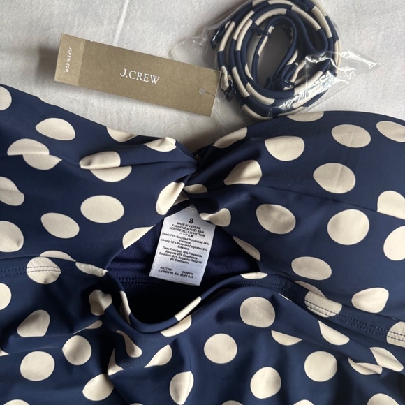 NWT J.Crew Gemma ruched bandeau cutout one-piece - Picture 3 of 5